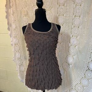 Vintage Y2K Ruffle Brown Tank Top